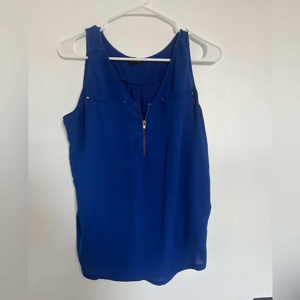 Express Royal Blue Tank Top with Zipper